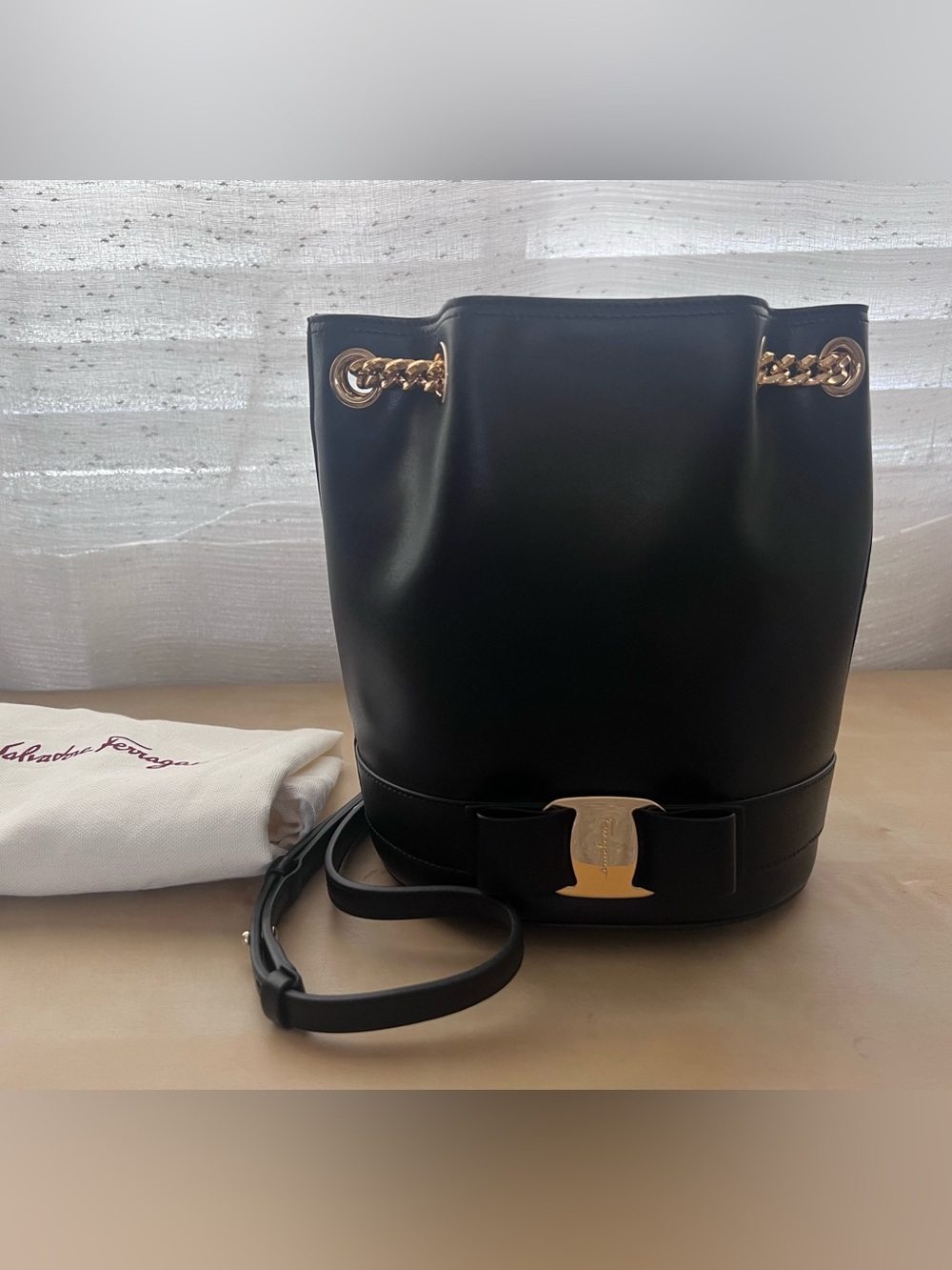 NWOT Salvatore Ferragamo Vara Bucket
Bag in Small